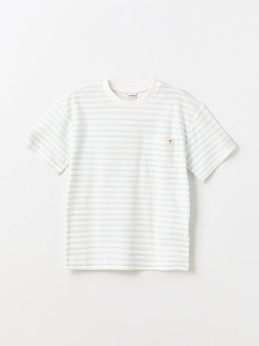 Bisiklet Yaka ?izgili K?sa Kollu Erkek ?ocuk Ti??rt