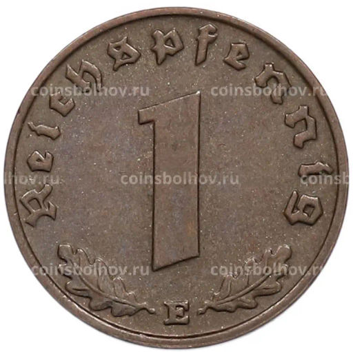 Монета 1 рейхспфенниг 1938 года E Германия