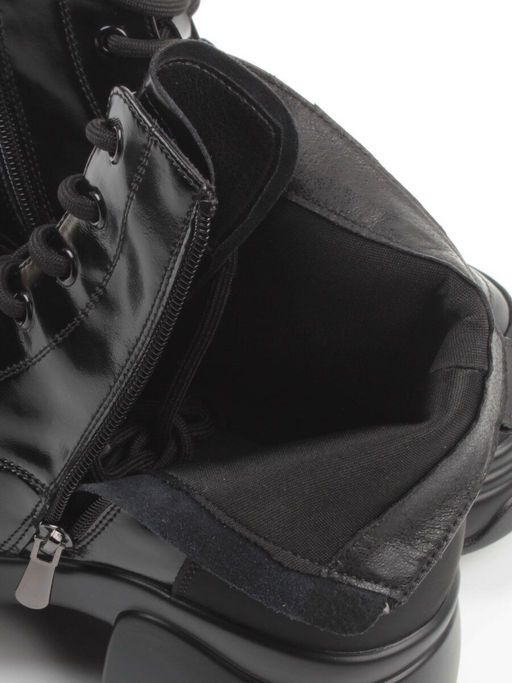 01-F591-1 BLACK Ботинки демисезонные женские (натуральная кожа, искусственная кожа) - Фабричный китай фото 16
