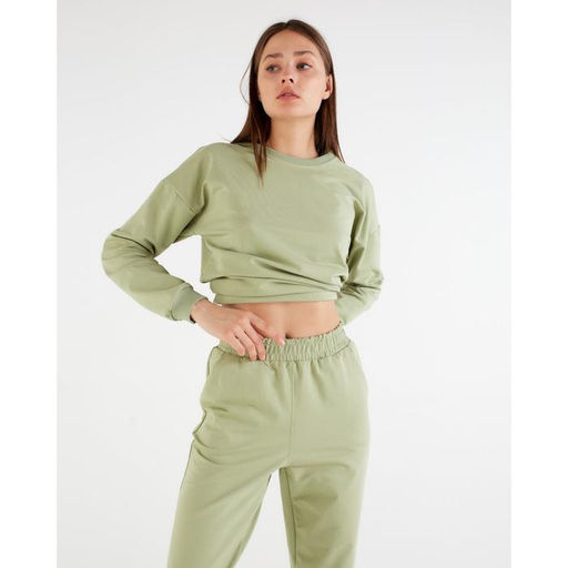 Костюм спортивный женский: свитшот, брюки, MINAKU: Casual Collection, размер 46, фисташковый