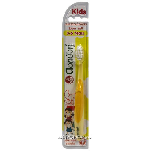 Детская экстра мягкая зубная щетка Dok Bua Ku Kids Twin Lotus (3-6 лет), Таиланд