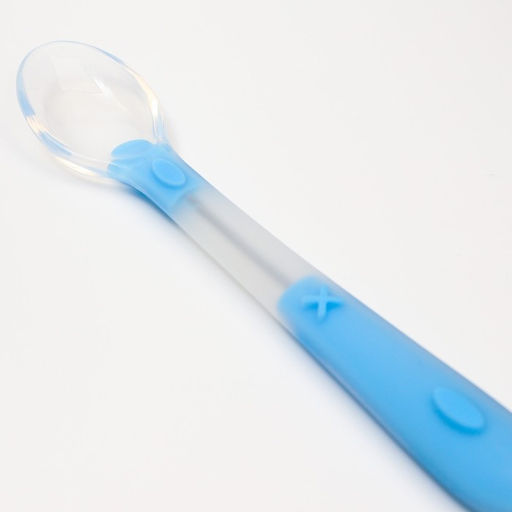 Ложка детская для кормления силиконовая, от 5 мес., цвет голубой - Крошка я фото 3