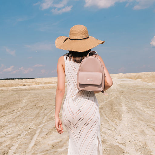 Рюкзак-мини женский TEXTURA, на молнии, размер 22×10×28 см, пудровый