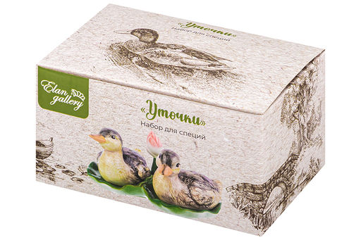 Набор для специй 3 пр. 40 мл 14*10*7 см Уточки, солонка, перечница, подставка - Elan gallery фото 10