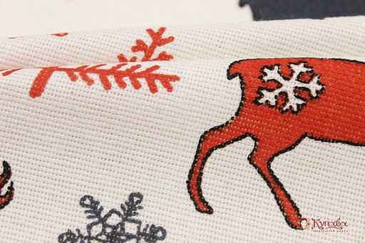 Рогожка Гренландия, цв.серый/красный, ВИД2, СОРТ2, ш.1.5м, хл-100%, 180гр/м.кв - Купава фото 5