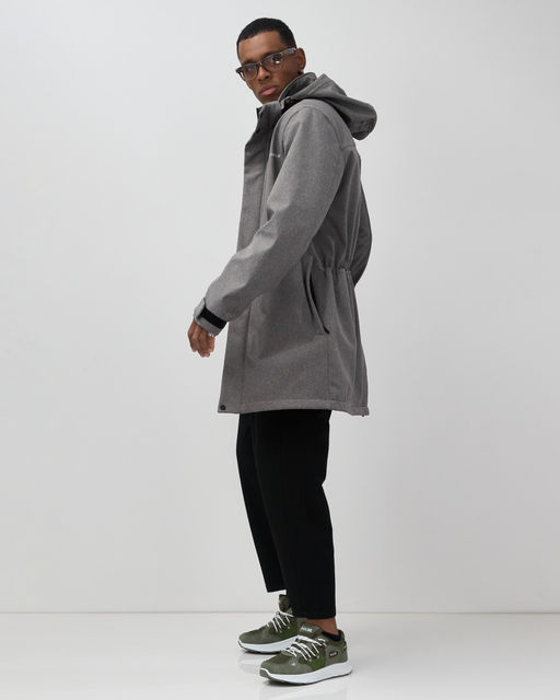 Парка спортивная мужская с капюшоном softshell серого цвета 9565Sr - Mtforce фото 13