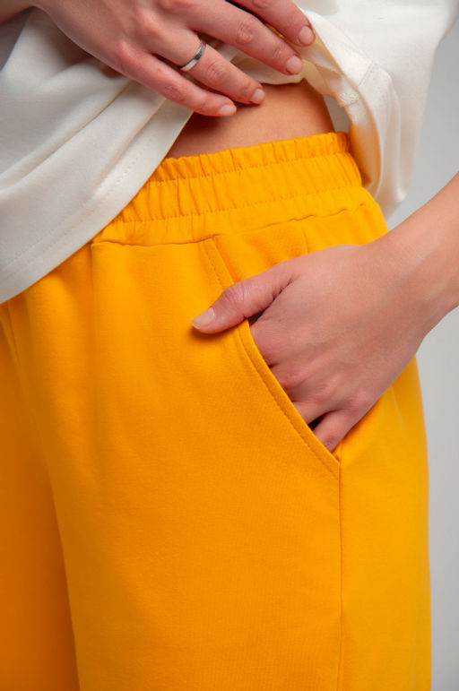 Арт. 10808 Пижама с брюками 44-52 (5 шт) Цвет:верх-молочный,низ-горчица