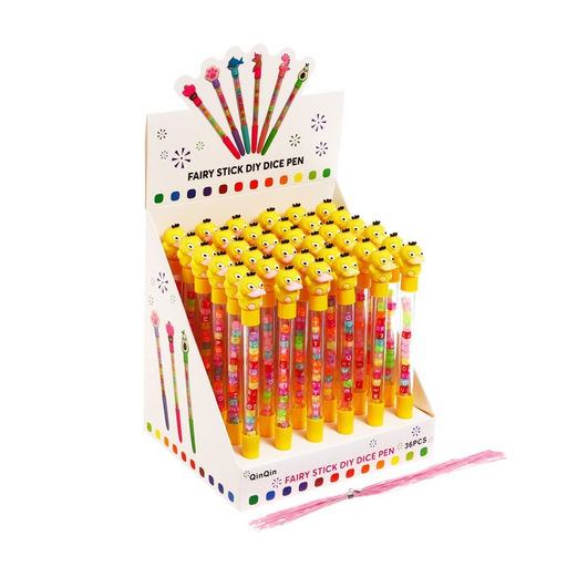 Цена за 36 шт. Ручка - прикол гелевая, с кубиками, «Утка», МИКС