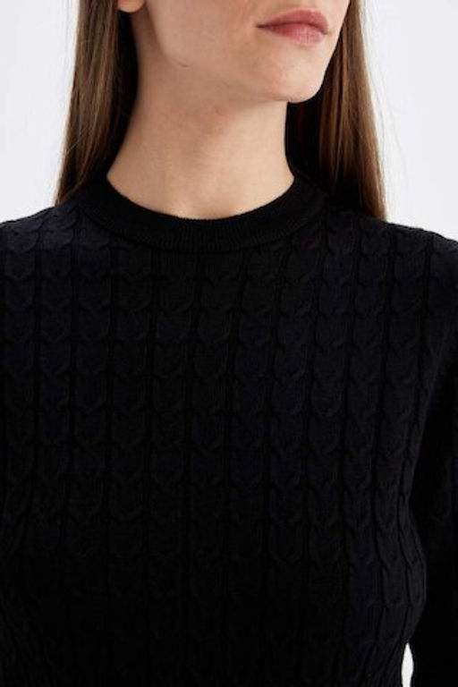 Свитер обычного кроя с круглым вырезом - Defacto фото 5