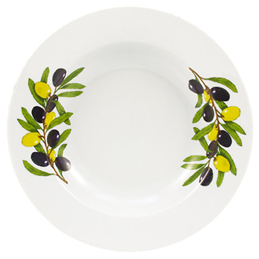 Тарелка глубокая фарфоровая Оливки д240мм, 500мл, h45мм, гладкий край (Россия)