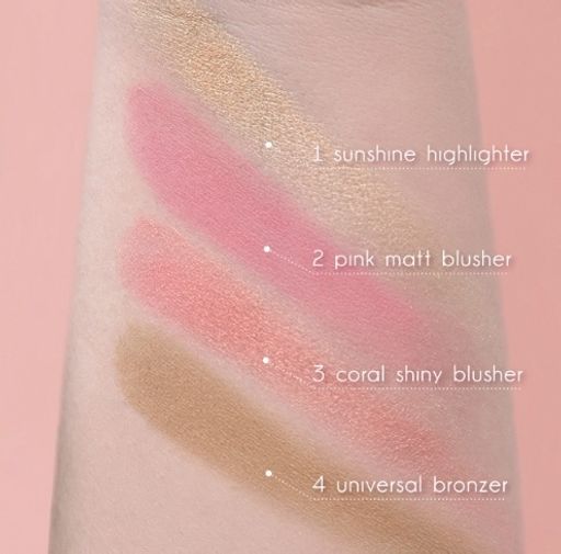 RELOUIS Палетка для макияжа лица Paradiso Sun хайлайтер,румяна,бронзер фото 2