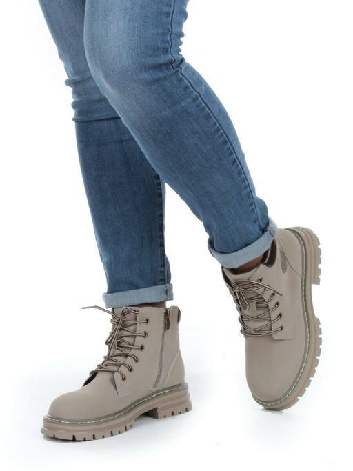 01-P8305-3 GRAY/BEIGE Ботинки демисезонные женские (натуральная кожа) - Фабричный китай фото 4