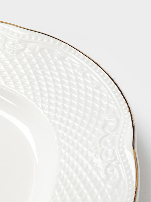 Блюдо сервировочное WY Empire, овальное, 23×30×2.5 см, фарфор, белое