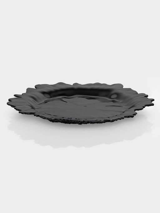 Тарелка подстановочная Magistro «Сияние», d=33, h=3 см, стекло, чёрная