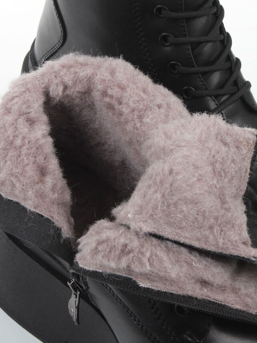 04-PAT225-1Z BLACK Ботинки зимние женские (натуральная кожа, 100% шерсть)