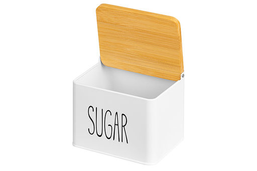Емкость для хранения 1,5 л 14*11*11 см SUGAR с деревянной крышкой, белая - Elan gallery фото 14