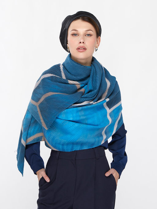 Большой, мягкий, тонкий и очень нежный двусторонний палантин с рисунком - Tantino фото 13