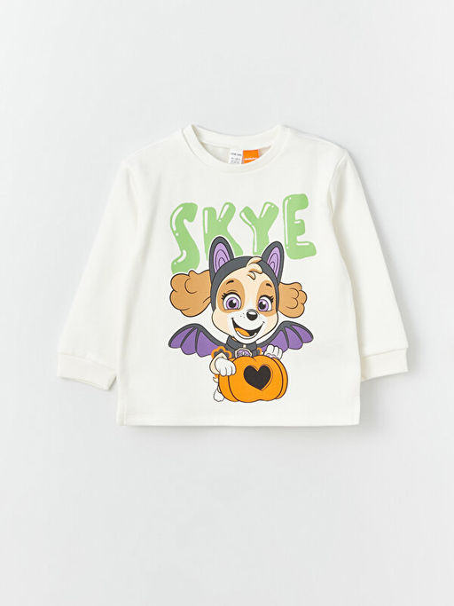 Bisiklet Yaka Uzun Kollu Paw Patrol Bask?l? K?z Bebek Sweatshirt ve E?ofman Alt 2li Tak?m - Waikiki фото 2