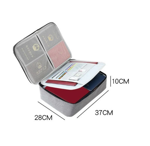 Cумка органайзер для документов и вещей с кодовым замком 37х27х10.5см серая