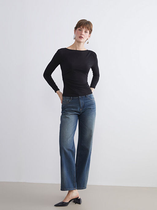 Kay?k Yaka B?zg?l? Bluz