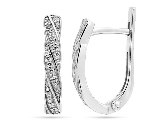 Серьги из серебра куб.циркон., В10-1395