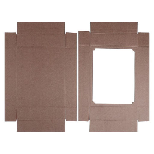 Цена за 5 шт. Коробка сборная без печати крышка-дно бурая с окном 29×23.5×6 см