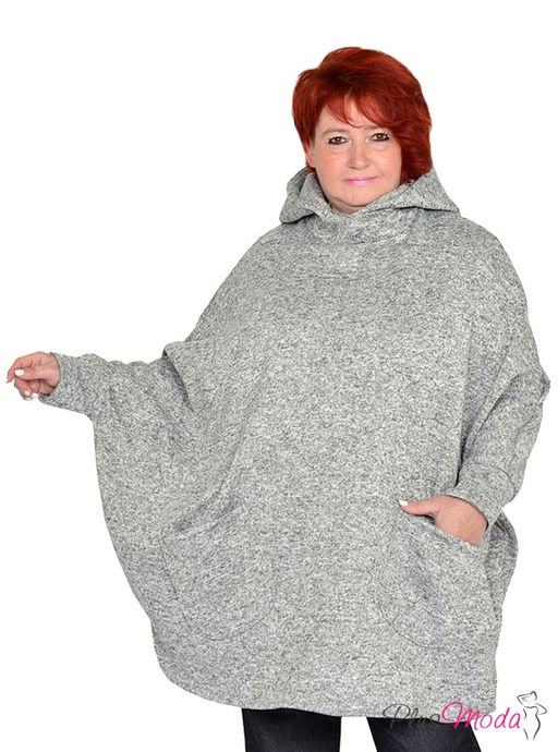 Жакет-пончо Модель №1598 размеры 44-84 - Plusmoda фото 3