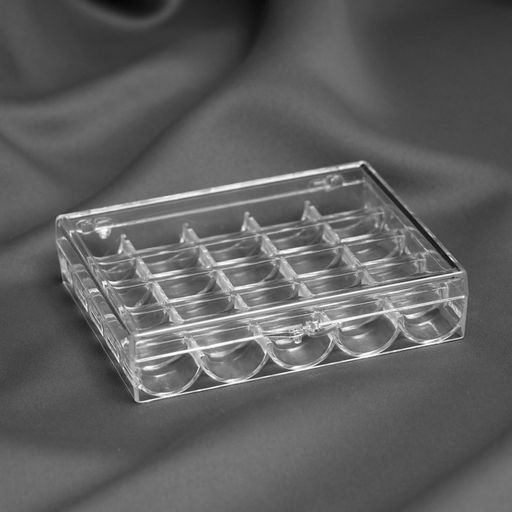 Органайзер для ниток, на 25 шпулек, 12.3×10×2.5 см, прозрачный