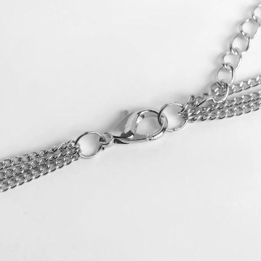 Набор 2 предмета: серьги, бусы Унисон накрученность, чёрный в серебре, 60 см