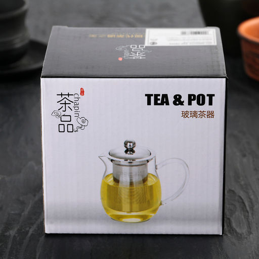 Чайник стеклянный заварочный с металлическим ситом «Квадро», 350 мл