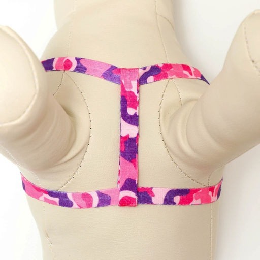 Комплект Камуфляж, капрон, поводок 120 х 1 см, ОГ 21-35 см, розово-фиолетовый - Пижон фото 5