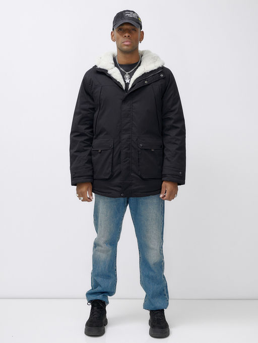 Парка мужская зимняя удлиненная с мехом хаки цвета 8753Ch - Mtforce фото 10