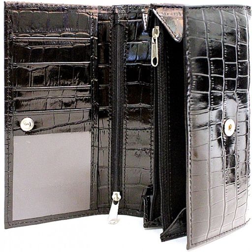 Портмоне женское Premier-DM-1 н/к, 6 отд, 4 карм, черный крокодил (101) 107703  фото 3