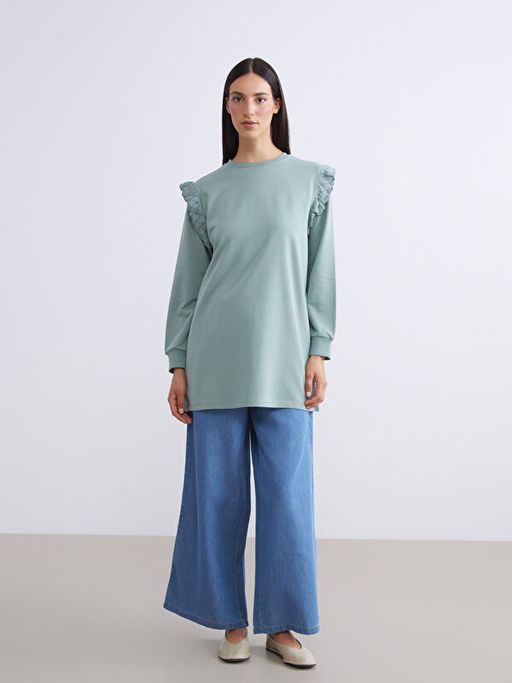 Bisiklet Yaka Kad?n Sweatshirt Tunik
