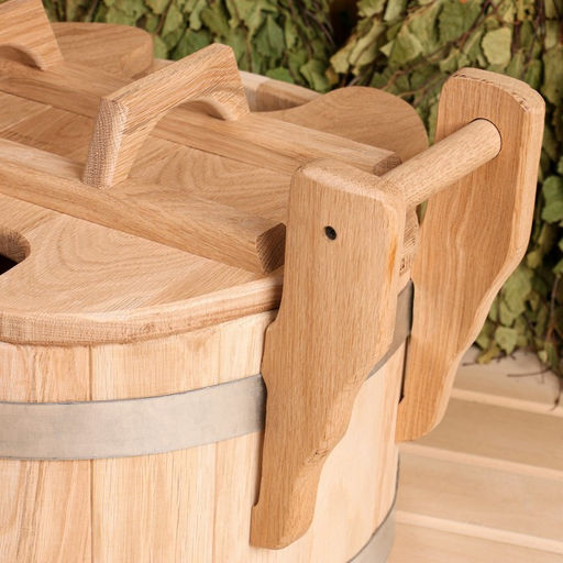 Запарник - ведро для бани и сауны «Премиум», 23 л, дуб, нержавеющий обруч, с крышкой, «Добропаровъ»