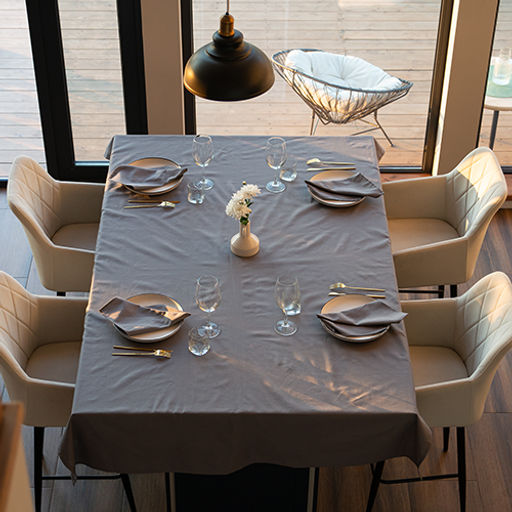 Скатерть 120х145, саржа, 100% хлопок, Графит ВБ 120х145