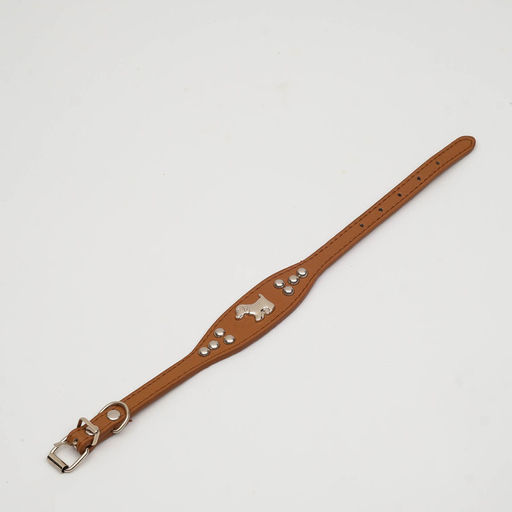 Ошейник-селедка со щенком, 29-32 х 2,5 см, искусственная кожа, коричневый - Пижон фото 4