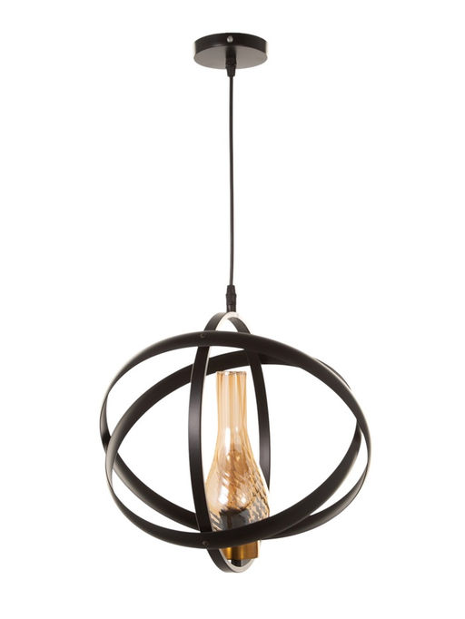 Светильник «Орбиталь» 1×40 Вт, Е27, 33×33×33(+100)см, чёрный/бронза/медь