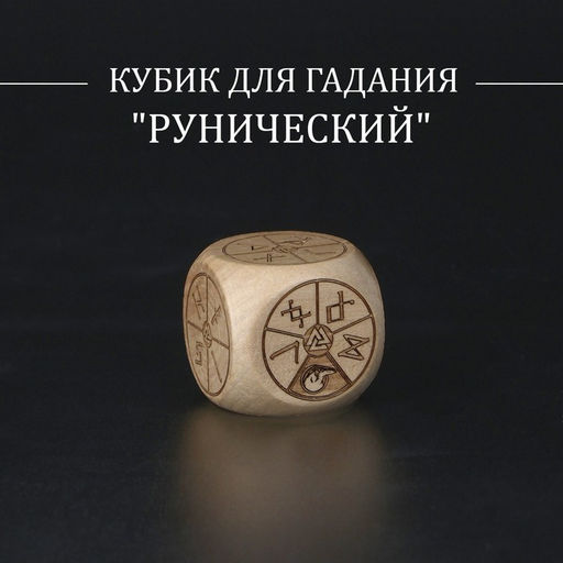 Цена за 2 шт. Кубик для гадания Рунический, дерево
