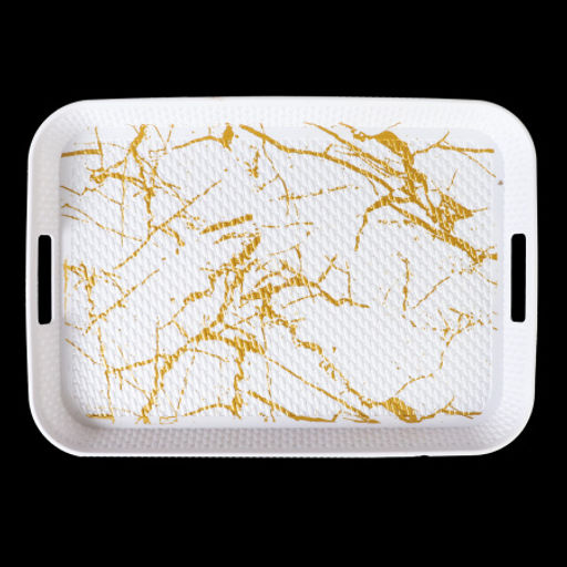 Поднос прямоугольный 38х27 см / 3827 /уп 80/с ручками - Галеонтрейд фото 2