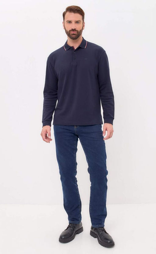 Джинсы утепл F421-0151W d.blue