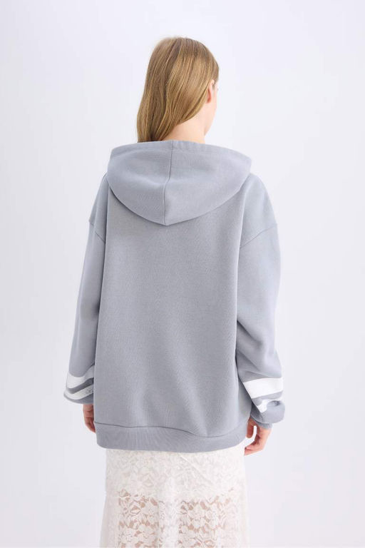 Толстовка с капюшоном и принтом Cool Oversize, широкий крой - Defacto фото 5