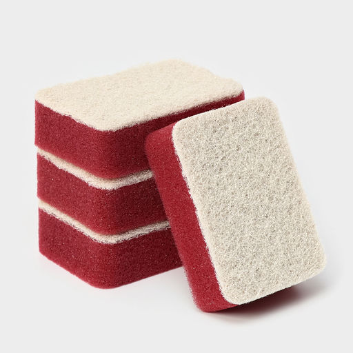 Цена за 3 шт. Губка для мытья посуды с ионами серебра Raccoon, 4 шт., 9.56.53 см