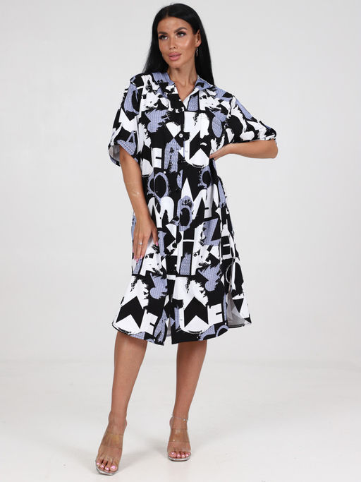 5118 ПЛАТЬЕ (Черный/голубой) - А-дина фото 2