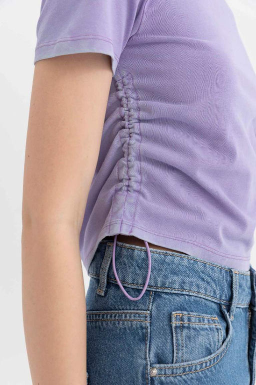 Классная приталенная футболка с короткими рукавами - Defacto фото 5