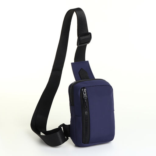 Сумка-слинг из текстиля, синяя