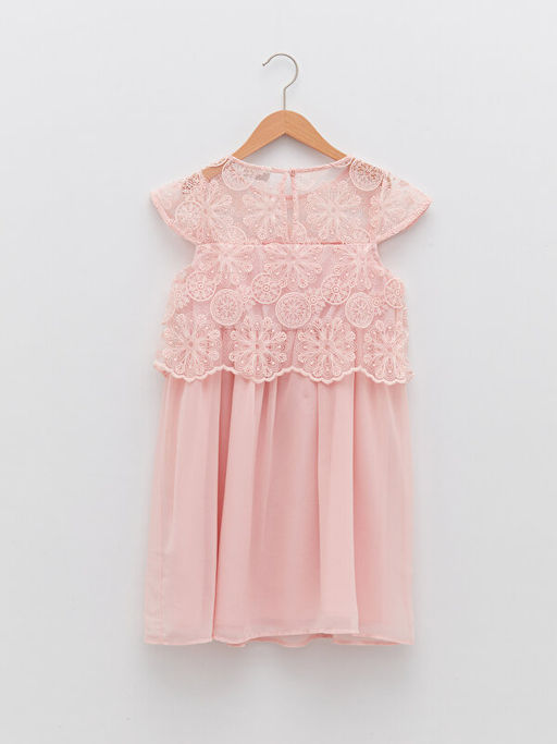 Bisiklet Yaka Nak?? Detayl? K?sa Kollu K?z ?ocuk Elbise - Waikiki фото 2