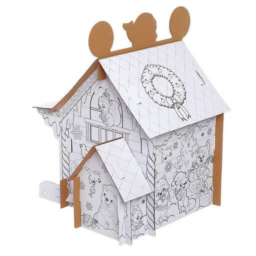 Домик раскраска В гостях у Дедушки Мороза - Zabiaka фото 2