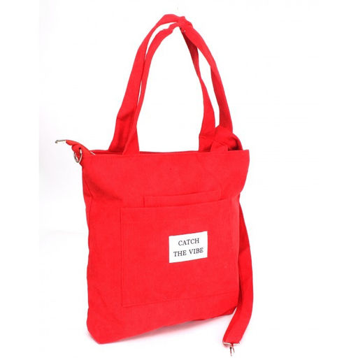 Сумка женская текстиль LIU-02-12 (шоппер) -mpl, 1 отд, плечевой ремень, вельвет красный 263807