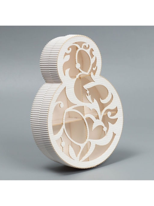 Коробка подарочная, кондитерская упаковка 8 марта белая, 22?16?5 см